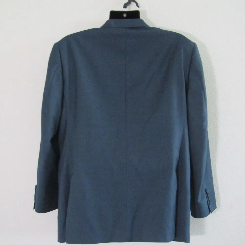 Jos A Bank Traveler Blazer Mens 44L Blue Slim Fit Wool Sports Coat Jacket Preppy